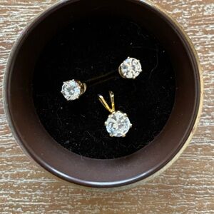 💥Add on item💥 SET Cute Rhinestone Earrings with Necklace Charm